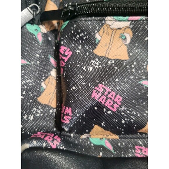 Rare Bioworld Star Wars Black Backpack Multi-Color Grogu Baby Yoda 11" x 9" - Picture 13 of 15